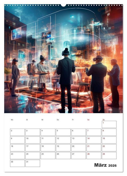Produktbild: METAVERSE Cooler Terminplaner (Wandkalender 2026 DIN A2 hoch), CALVENDO Monatskalender