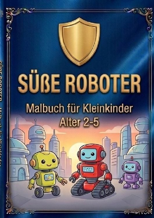 Produktbild: S&uuml;&szlig;e Roboter &ndash; Malbuch f&uuml;r Kleinkinder von 2&ndash;5 Jahren