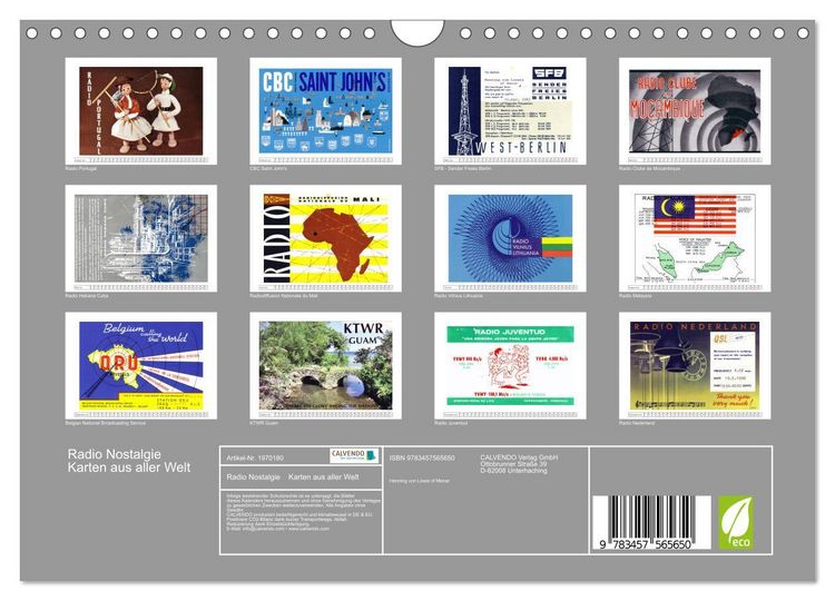 Produktbild: Radio Nostalgie Karten aus aller Welt (Wandkalender 2026 DIN A4 quer), CALVENDO Monatskalender