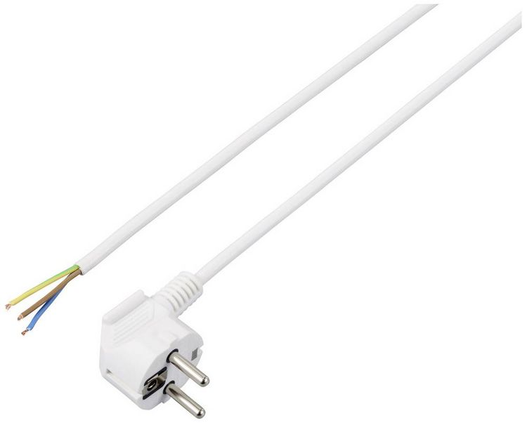 Produktbild: Sygonix SY-6408152 Strom Netzkabel Wei&szlig; 1.50m