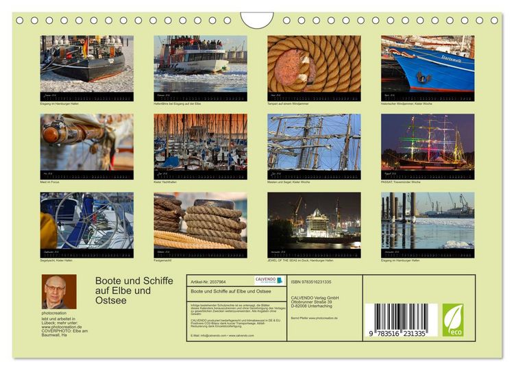 Produktbild: Boote und Schiffe auf Elbe und Ostsee (Wandkalender 2026 DIN A4 quer), CALVENDO Monatskalender