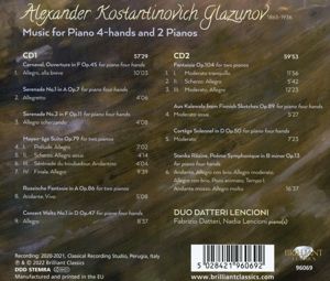 Produktbild: Glazunov:Music For Piano 4-Hands And 2 Pianos