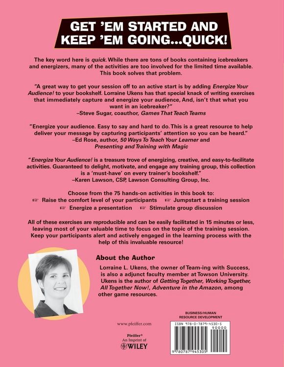 Produktbild: Energize Your Audience!: 75 Quick Activities That Get Them Started . . . and Keep Them Going