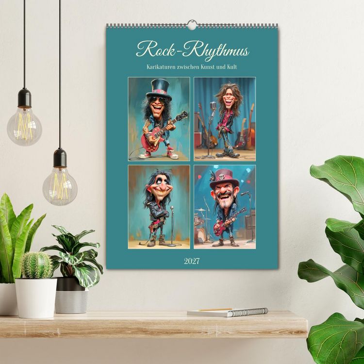 Produktbild: Rock-Rhythmus. Karikaturen zwischen Kunst und Kult (Wandkalender 2027 DIN A2 hoch), CALVENDO Monatskalender