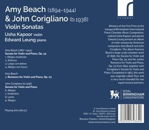 Produktbild: Beach & Corigliano: Violinsonaten