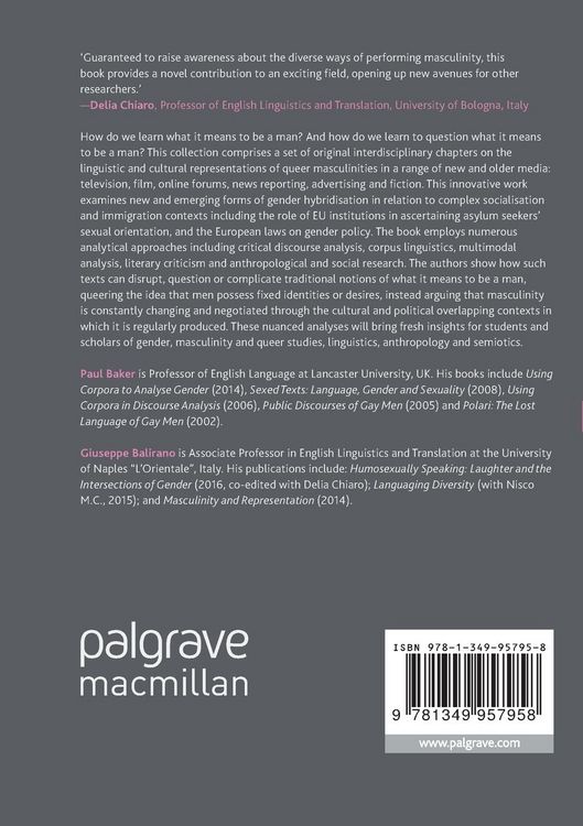 Produktbild: Queering Masculinities in Language and Culture