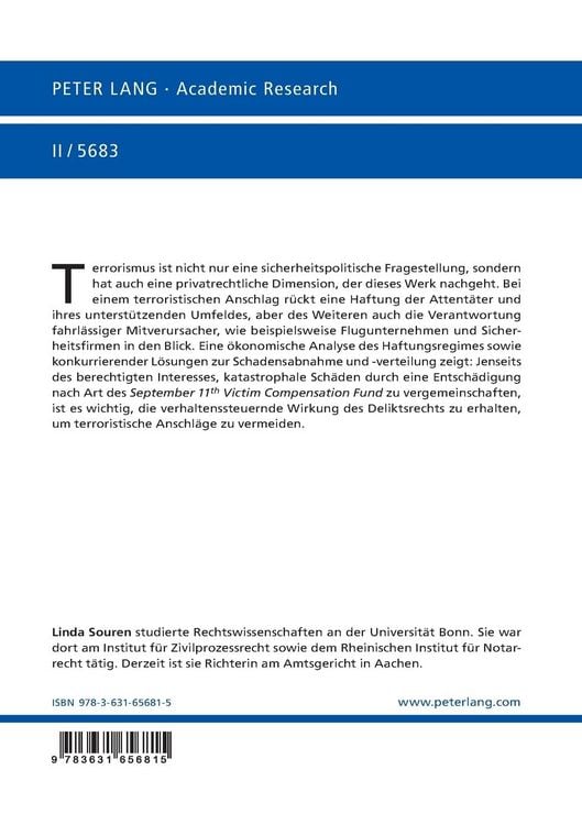 Produktbild: Haftung fuer terroristische Anschlaege