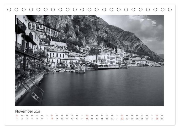 Produktbild: Limone sul Garda schwarzwei&szlig; (Tischkalender 2026 DIN A5 quer), CALVENDO Monatskalender