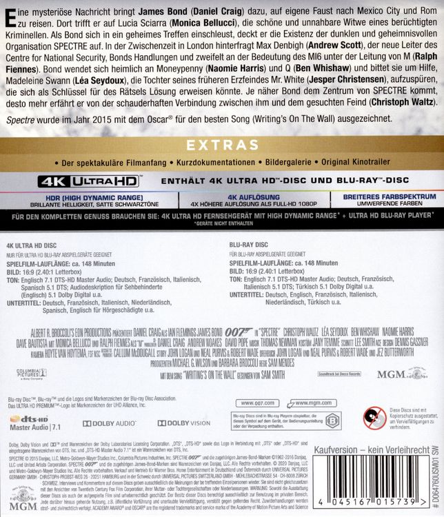 James Bond - Spectre (4K Ultra HD) (+ Blu-ray 2D)