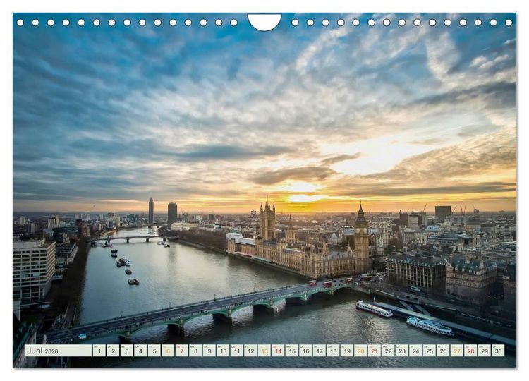 Produktbild: B&uuml;hne frei f&uuml;r London und die Themse (Wandkalender 2026 DIN A4 quer), CALVENDO Monatskalender