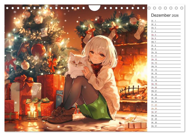 Produktbild: Anime-Freunde - Terminplaner mit niedlichen Tierfreundschaften (Wandkalender 2026 DIN A4 quer), CALVENDO Monatskalender