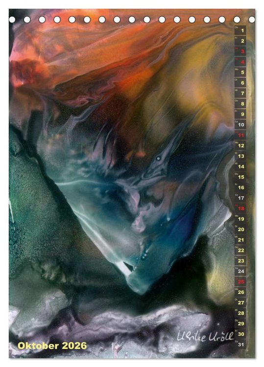 Produktbild: Encaustic-Malerei Kunstkalender 2026 (Tischkalender 2026 DIN A5 hoch), CALVENDO Monatskalender
