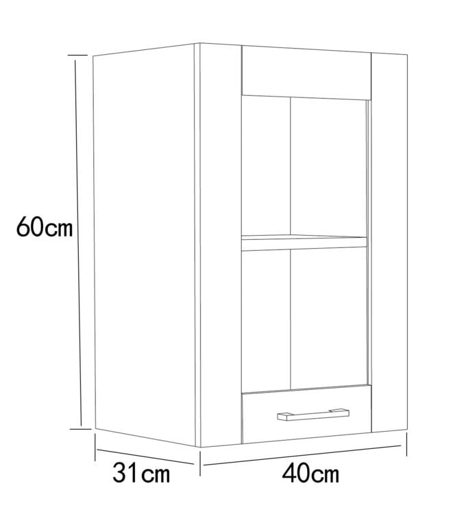 Produktbild: K&uuml;chenschrank B. 40 cm H&auml;ngeschrank K&uuml;che Colura
