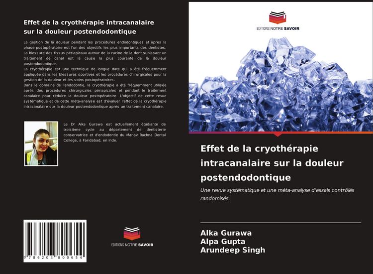 Produktbild: Effet de la cryoth&eacute;rapie intracanalaire sur la douleur postendodontique