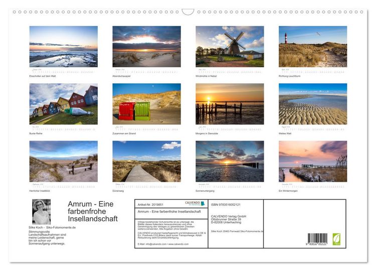 Produktbild: Amrum - Eine farbenfrohe Insellandschaft (Wandkalender 2026 DIN A2 quer), CALVENDO Monatskalender
