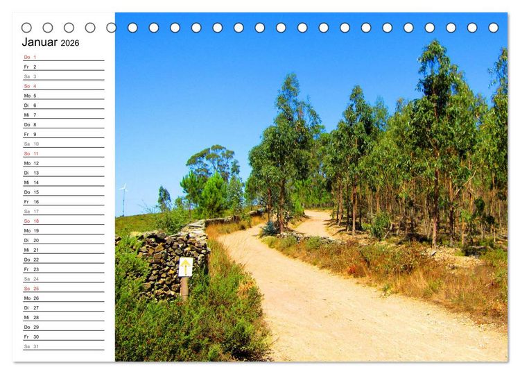 Produktbild: Jakobsweg - Camino Portugues Central (Tischkalender 2026 DIN A5 quer), CALVENDO Monatskalender