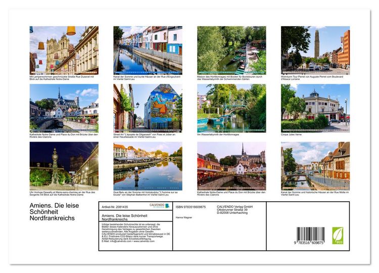 Produktbild: Amiens. Die leise Sch&ouml;nheit Nordfrankreichs (Wandkalender 2026 DIN A3 quer), CALVENDO Monatskalender