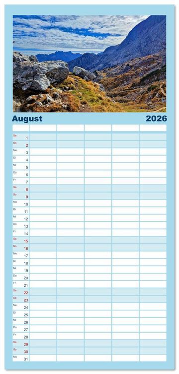 Produktbild: Familienplaner 2026 - Auf Hochtouren mit 5 Spalten (Wandkalender, 21 x 45 cm) CALVENDO