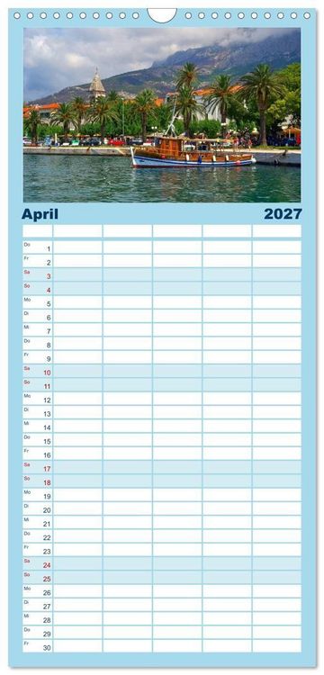 Produktbild: Familienplaner 2027 - Makarska Riviera - Malerische Urlaubsorte in Dalmatien mit 5 Spalten (Wandkalender, 21 x 45 cm) CALVENDO