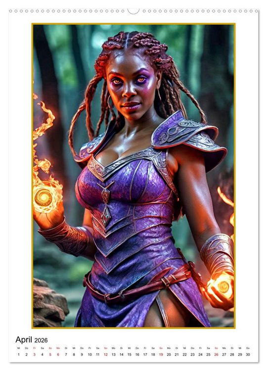 Produktbild: Fantasy-Frauenfiguren (Wandkalender 2026 DIN A2 hoch), CALVENDO Monatskalender