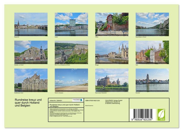 Produktbild: Rundreise kreuz und quer durch Holland und Belgien (Wandkalender 2026 DIN A4 quer), CALVENDO Monatskalender