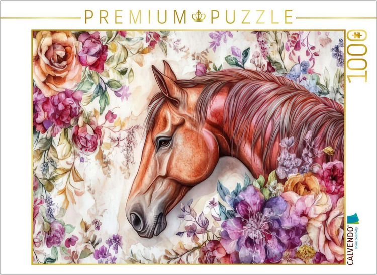 Produktbild: CALVENDO Puzzle Bl&uuml;ten und M&auml;hnen | 1000 Teile Lege-Gr&ouml;&szlig;e 64x48cm Foto-Puzzle f&uuml;r gl&uuml;ckliche Stunden