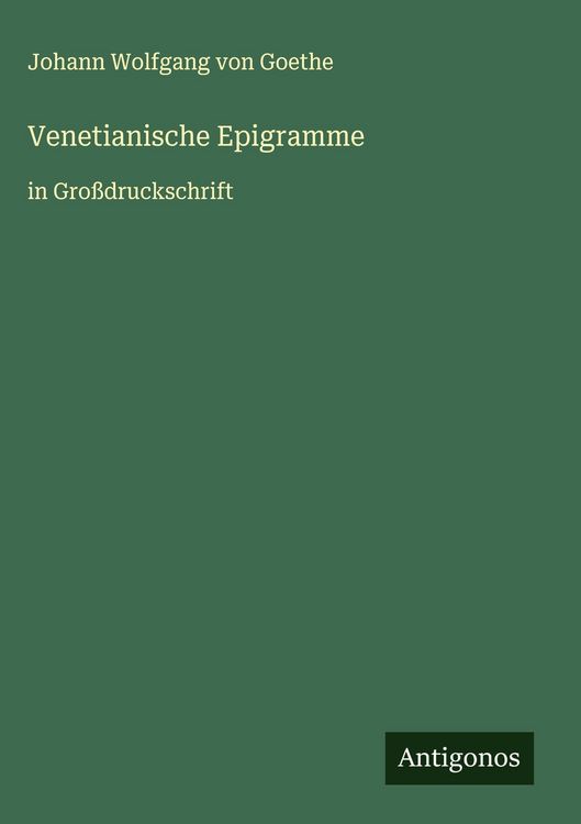 Produktbild: Venetianische Epigramme