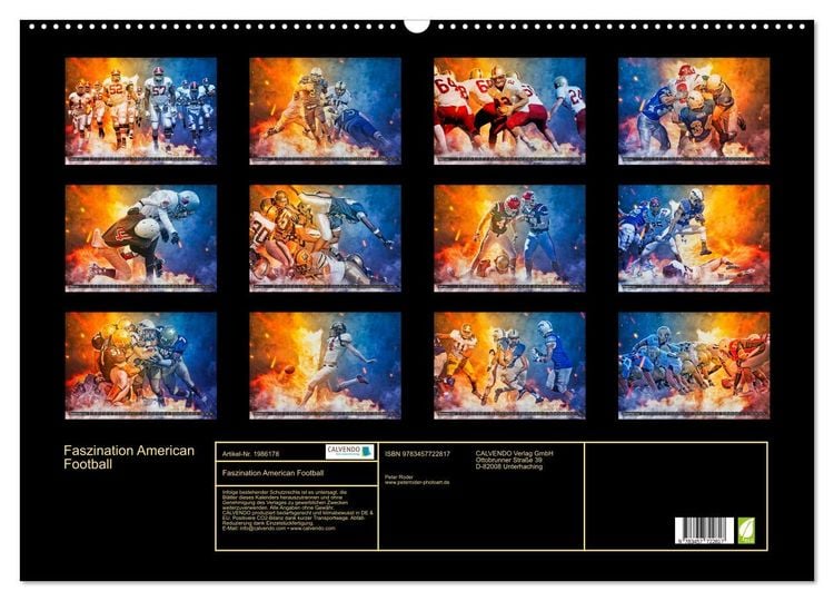 Produktbild: Faszination American Football (Wandkalender 2026 DIN A2 quer), CALVENDO Monatskalender