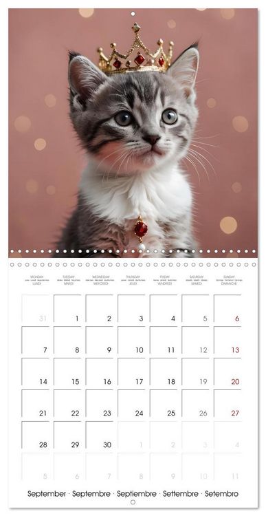 Produktbild: Kitten kings - Cute kings of hearts (Wall Calendar 2026 12 &times; 12 Inch) CALVENDO 12 Month Wall Calendar