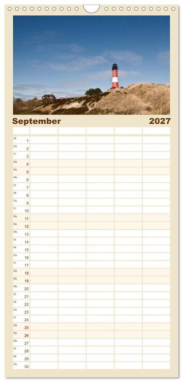 Produktbild: Familienplaner 2027 - Sylt-Momente mit 5 Spalten (Wandkalender, 21 x 45 cm) CALVENDO