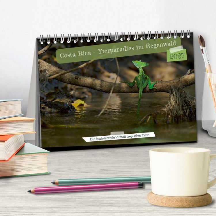 Produktbild: Costa Rica &ndash; Tierparadies im Regenwald (Tischkalender 2027 DIN A5 quer), CALVENDO Monatskalender