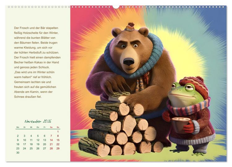 Produktbild: Der Frosch und der B&auml;r - Ein Jahr voller Abenteuer (Wandkalender 2026 DIN A2 quer), CALVENDO Monatskalender