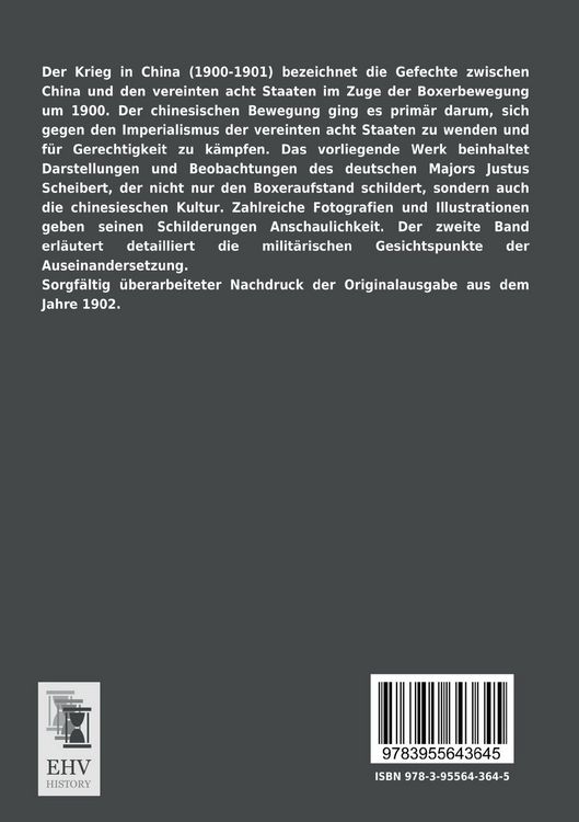 Produktbild: Der Krieg in China 1900 - 1901 nebst einer Beschreibung der Sitten, Gebr&auml;uche und Geschichte des Landes