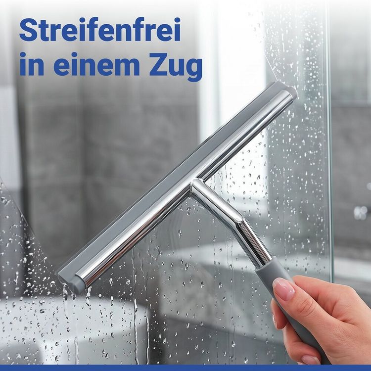 Produktbild: Duschabzieher Mod. Cave, aus rostfreiem Edelstahl & Silikon