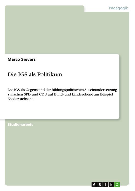 Produktbild: Die IGS als Politikum