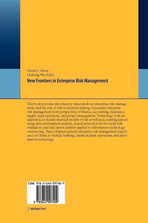 Produktbild: New Frontiers in Enterprise Risk Management