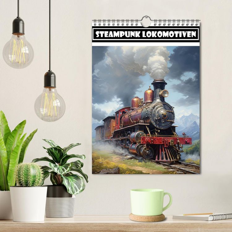 Produktbild: Steampunk Lokomotiven (Wandkalender 2026 DIN A4 hoch), CALVENDO Monatskalender