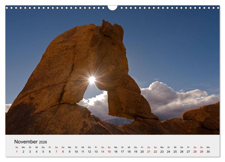 Produktbild: Kalifornien - K&uuml;sten und W&uuml;sten, St&auml;dte und Berge (Wandkalender 2026 DIN A3 quer), CALVENDO Monatskalender