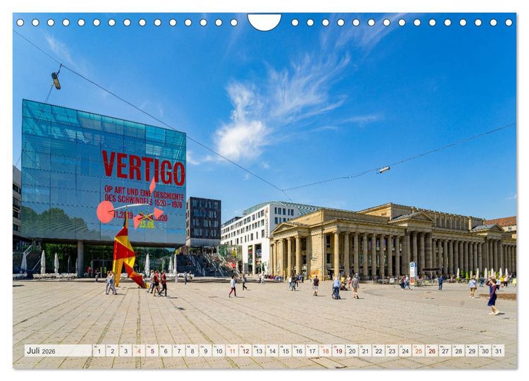 Produktbild: Stuttgart Stadtrundgang (Wandkalender 2026 DIN A4 quer), CALVENDO Monatskalender