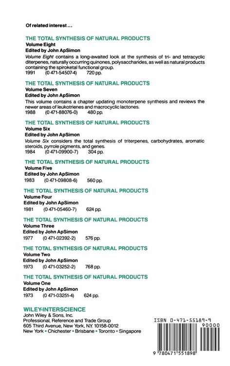 Produktbild: The Total Synthesis of Natural Products