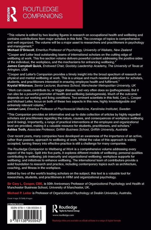 Produktbild: The Routledge Companion to Wellbeing at Work