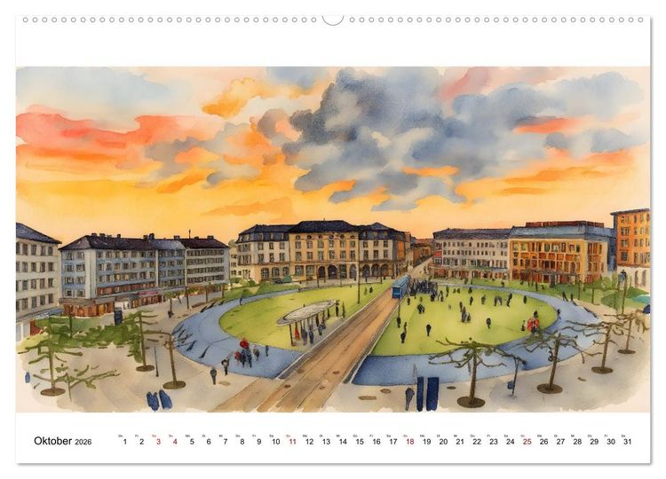 Produktbild: DOCUMENTA-Stadt Kassel (Wandkalender 2026 DIN A2 quer), CALVENDO Monatskalender