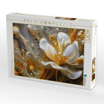 Produktbild: CALVENDO Puzzle Zartes Geflecht - edle Bl&uuml;ten in orange und gold | 2000 Teile Lege-Gr&ouml;&szlig;e 90x67cm Foto-Puzzle f&uuml;r gl&uuml;ckliche Stunden