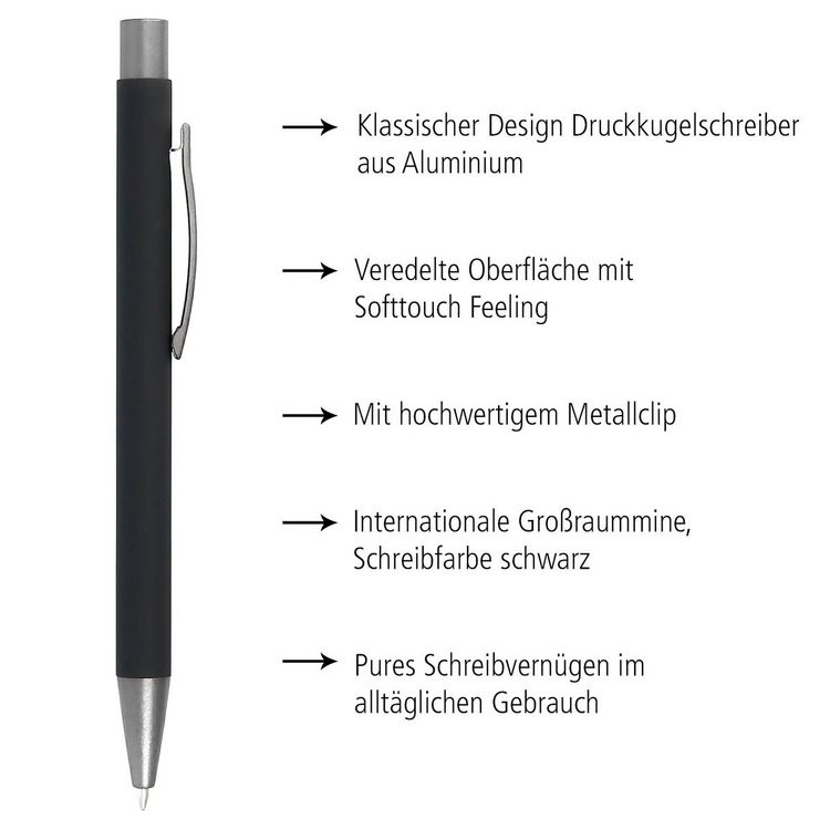 Produktbild: ONLINE Kugelschreiber M Soft Metal Pure black