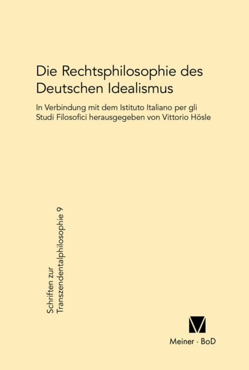 Produktbild: Die Rechtsphilosophie des deutschen Idealismus