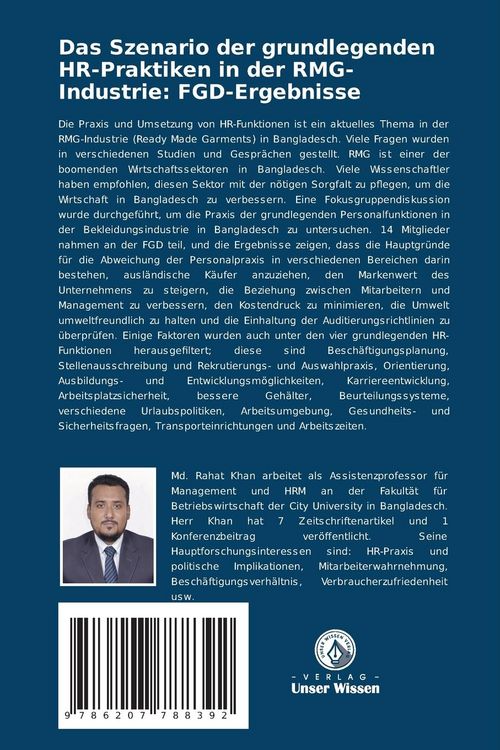 Produktbild: Das Szenario der grundlegenden HR-Praktiken in der RMG-Industrie: FGD-Ergebnisse