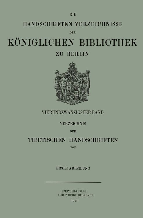 Produktbild: Verzeichnis der Tibetischen Handschriften der K&ouml;niglichen Bibliothek zu Berlin