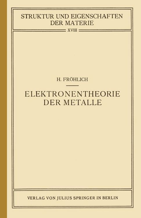 Produktbild: Elektronentheorie der Metalle