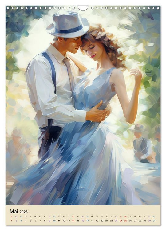 Produktbild: Herzgef&uuml;hle &ndash; Tanzpaare im impressionistischen Stil (Wandkalender 2026 DIN A3 hoch), CALVENDO Monatskalender