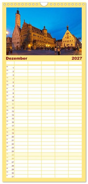 Produktbild: Familienplaner 2027 - Rothenburg ob der Tauber - Mittelalter in Mittelfranken mit 5 Spalten (Wandkalender, 21 x 45 cm) CALVENDO